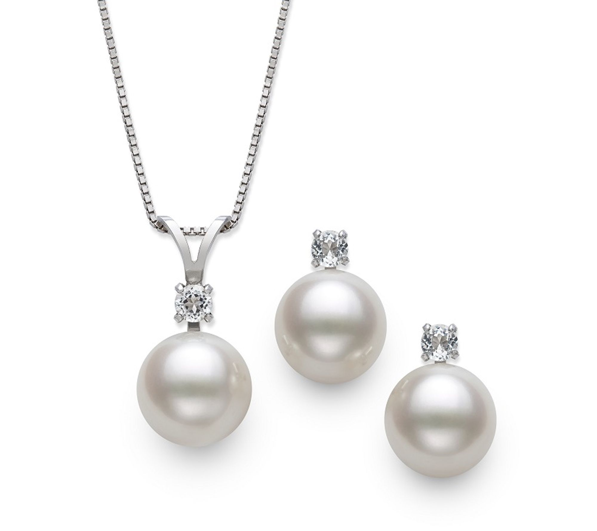 Amour De Pearl Cultured Pearl Necklace & Earrings, Sterling