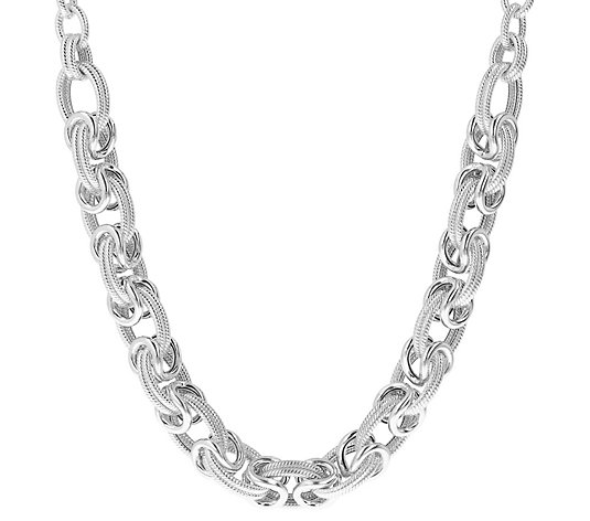 JUDITH Classic Sterling Textured Double Oval Nelace, 52.0g