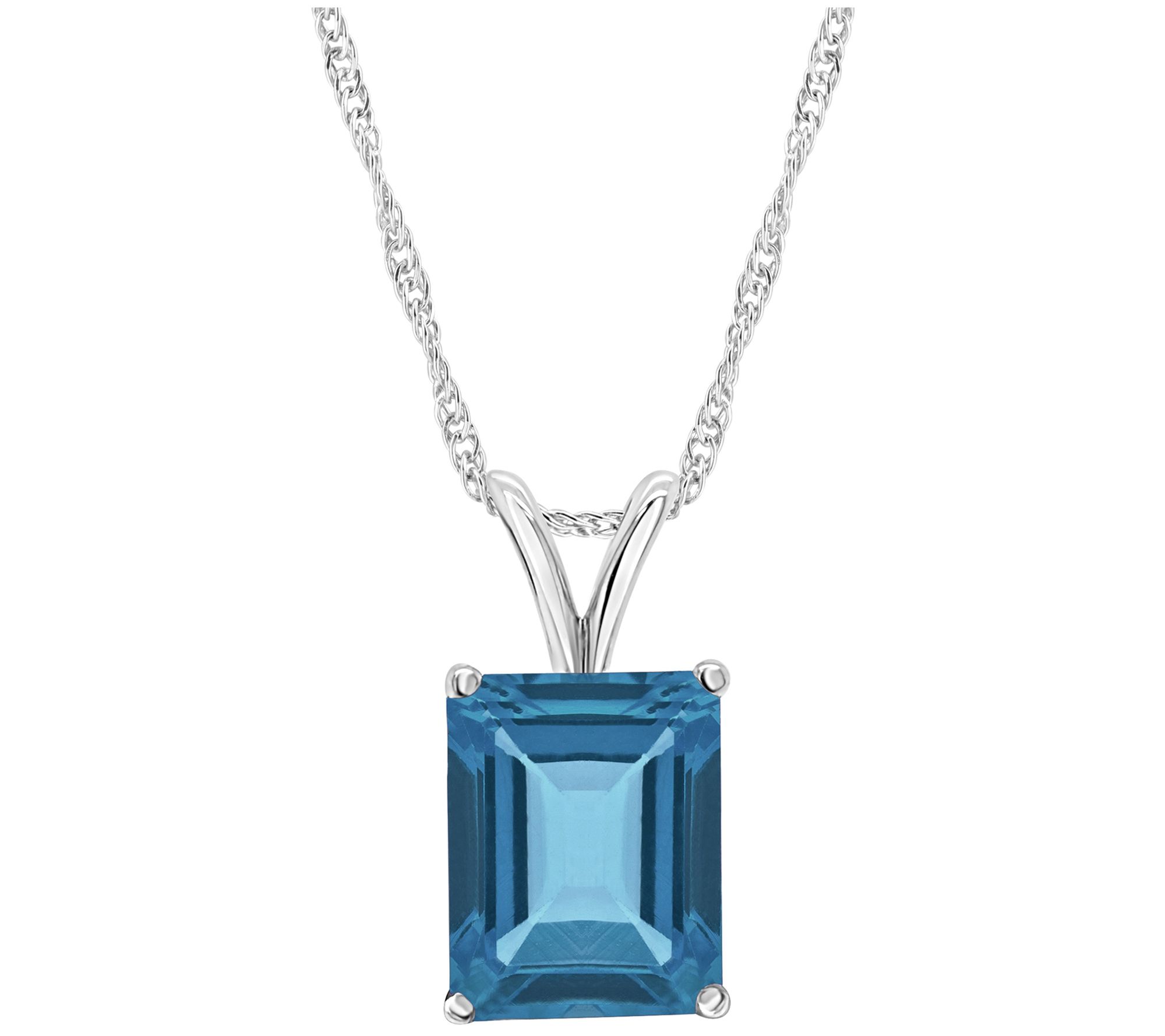 Sterling Silver 8.20 cttw London Blue Topaz Pendant w/ Chain