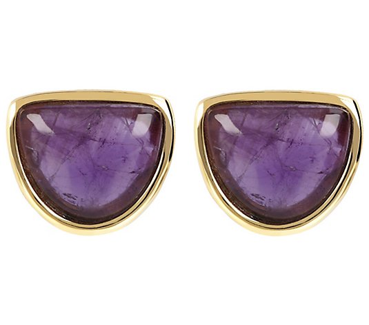 Gem Gossip Cabochon Gemstone Earrings, 10K Gold