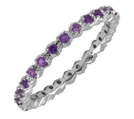 Simply Stacks Sterling Prong Amethyst EternityStackable Ring - QVC.com