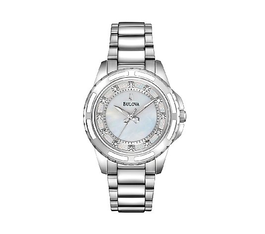 Bulova Ladies Mother-of-Pearl Diamond Dial Bracelet Watch