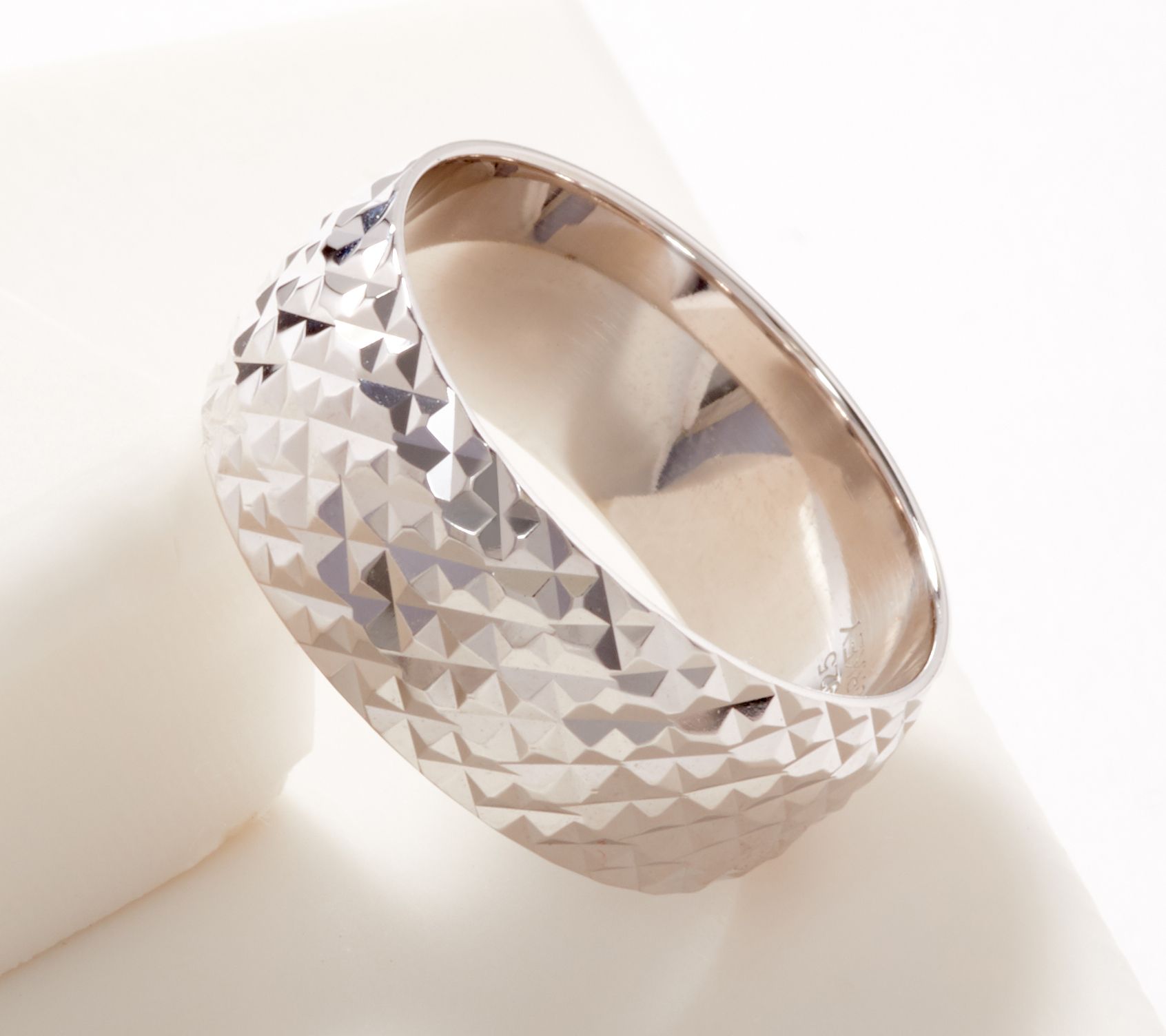 Sterling Silver Polished or Diamond Cut Band Ring by Silver Style - QVC.com