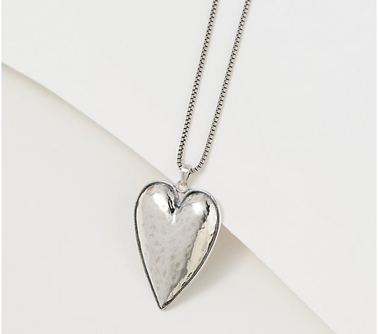 Or Paz Sterling Silver Textured Heart Necklace