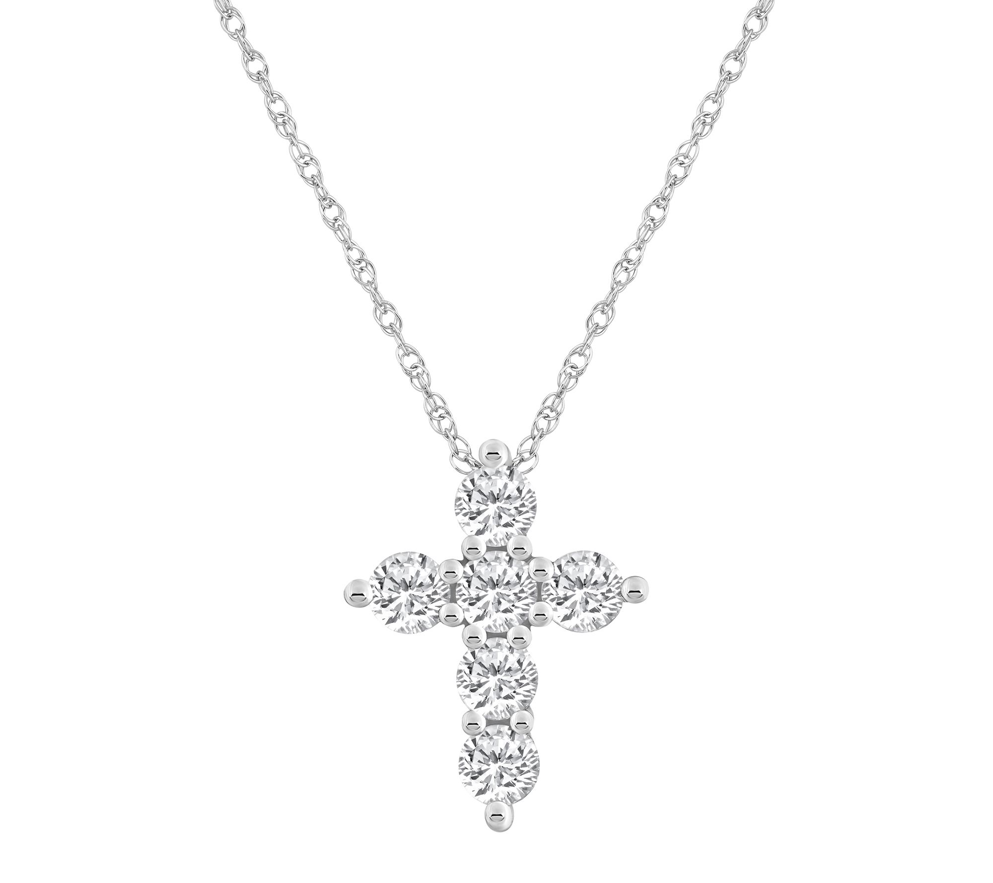 Affinity 1.50 cttw Diamond Cross Pendant w/ Chan, 14K Gold
