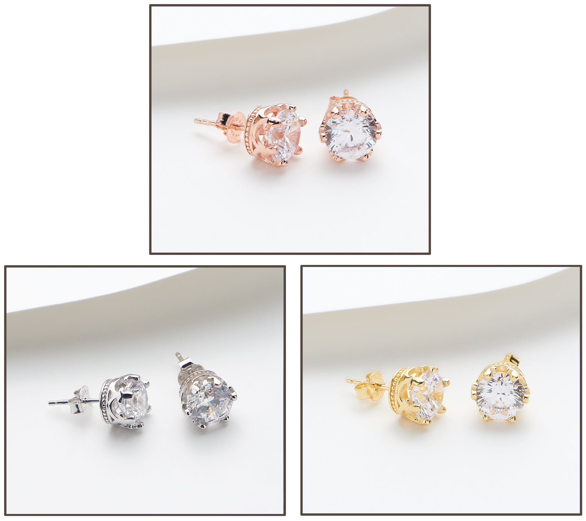 Diamonique Fleur Cut Ring or Earrings Sterling Silver - QVC.com