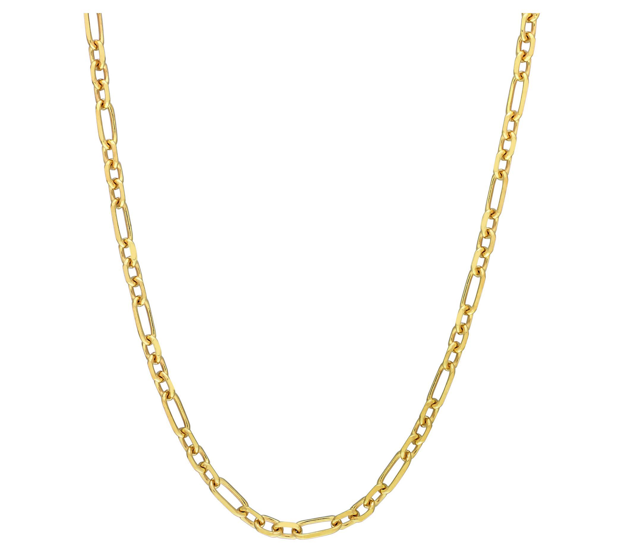 3mm Diamond Cut Figaro Chain Necklace 16", Stering Silver