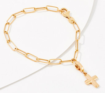 EternaGold Paperclip Chain With Removable Charm Bracelet, 14K Gold, 2.0g - J409268