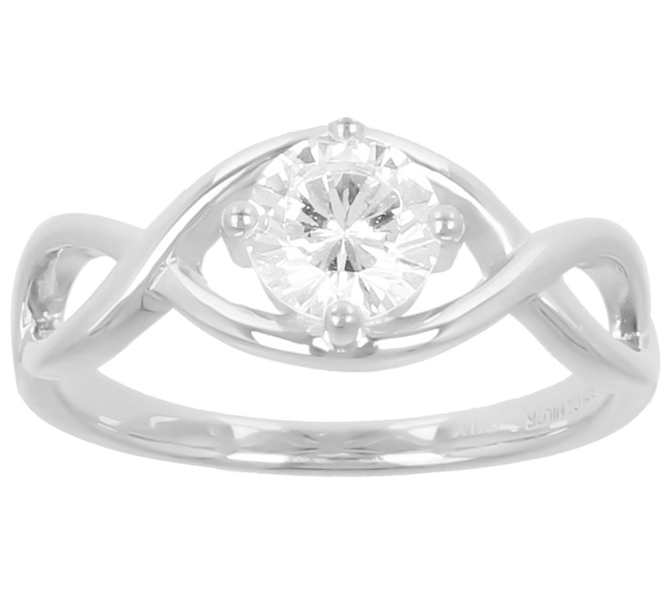 Diamonique 0.90 cttw Infinity Design Ring, Ster ling Silver - QVC.com