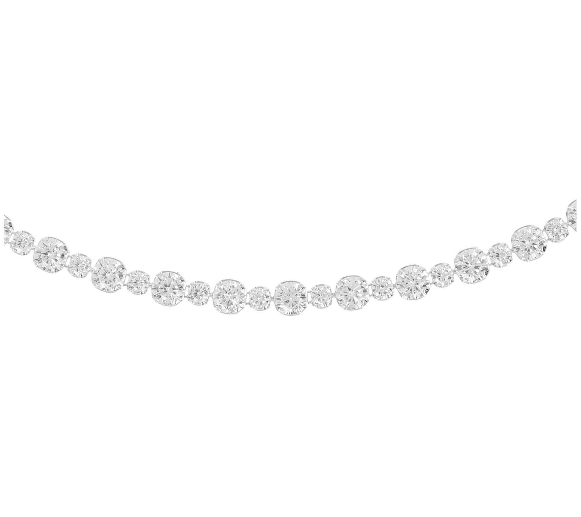 Diamonique 5.10 cttw Choker Necklace, SterlingSilver - QVC.com