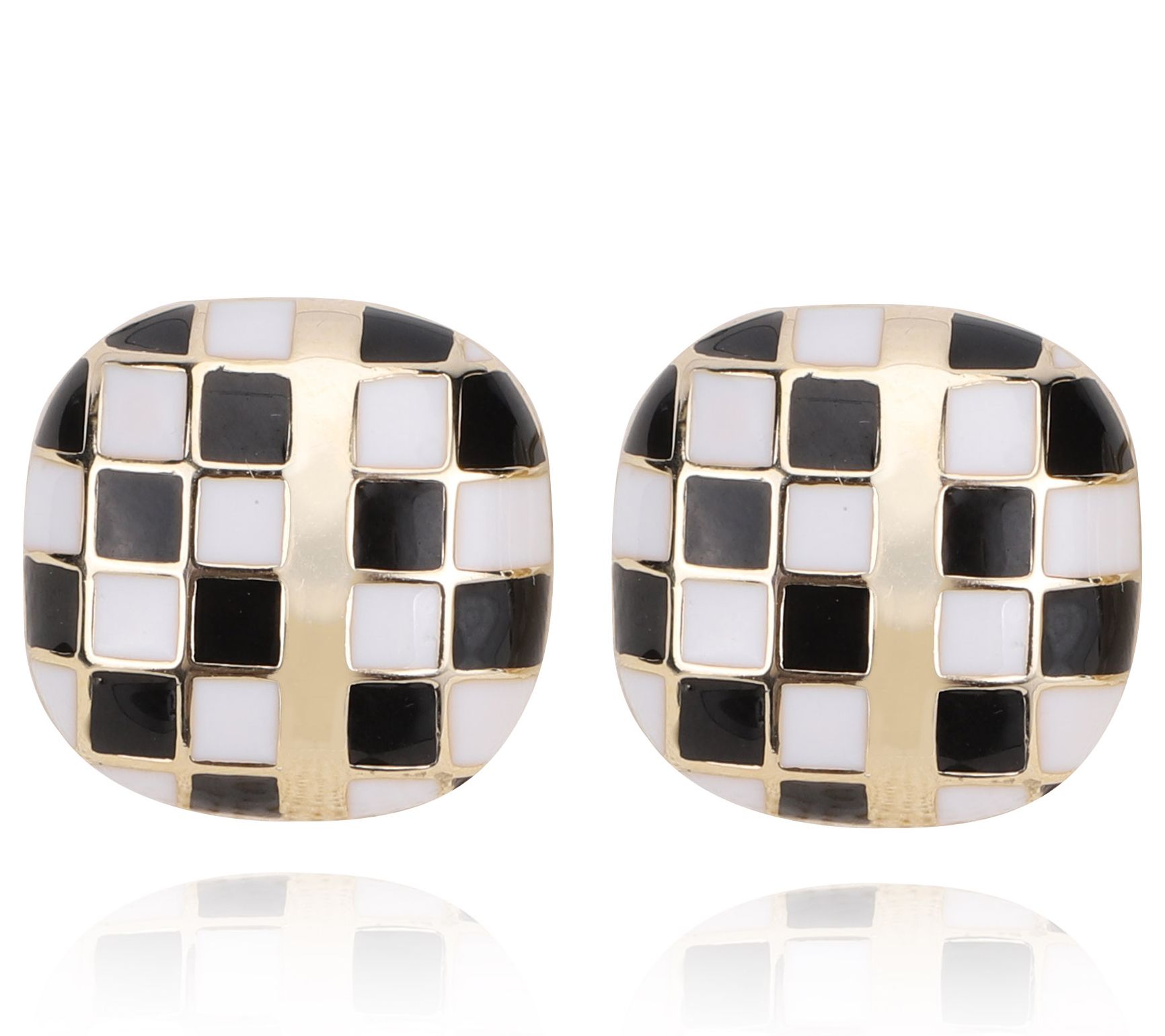 Vintage Havana Reese Goldtone Checkered Stud Earrings