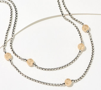 JAI Sterling Silver & 14K Bead Multi Strand Necklace