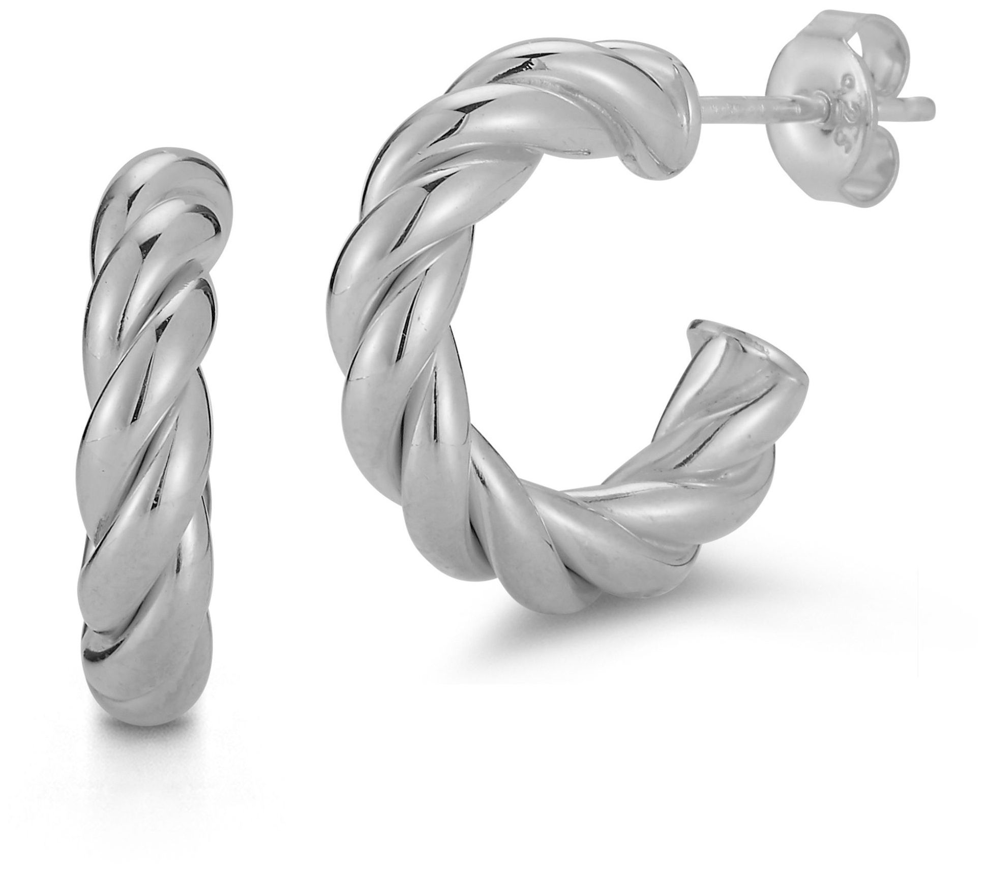 Sterlina Silver Bold Twist Hoop Earrings, Sterling