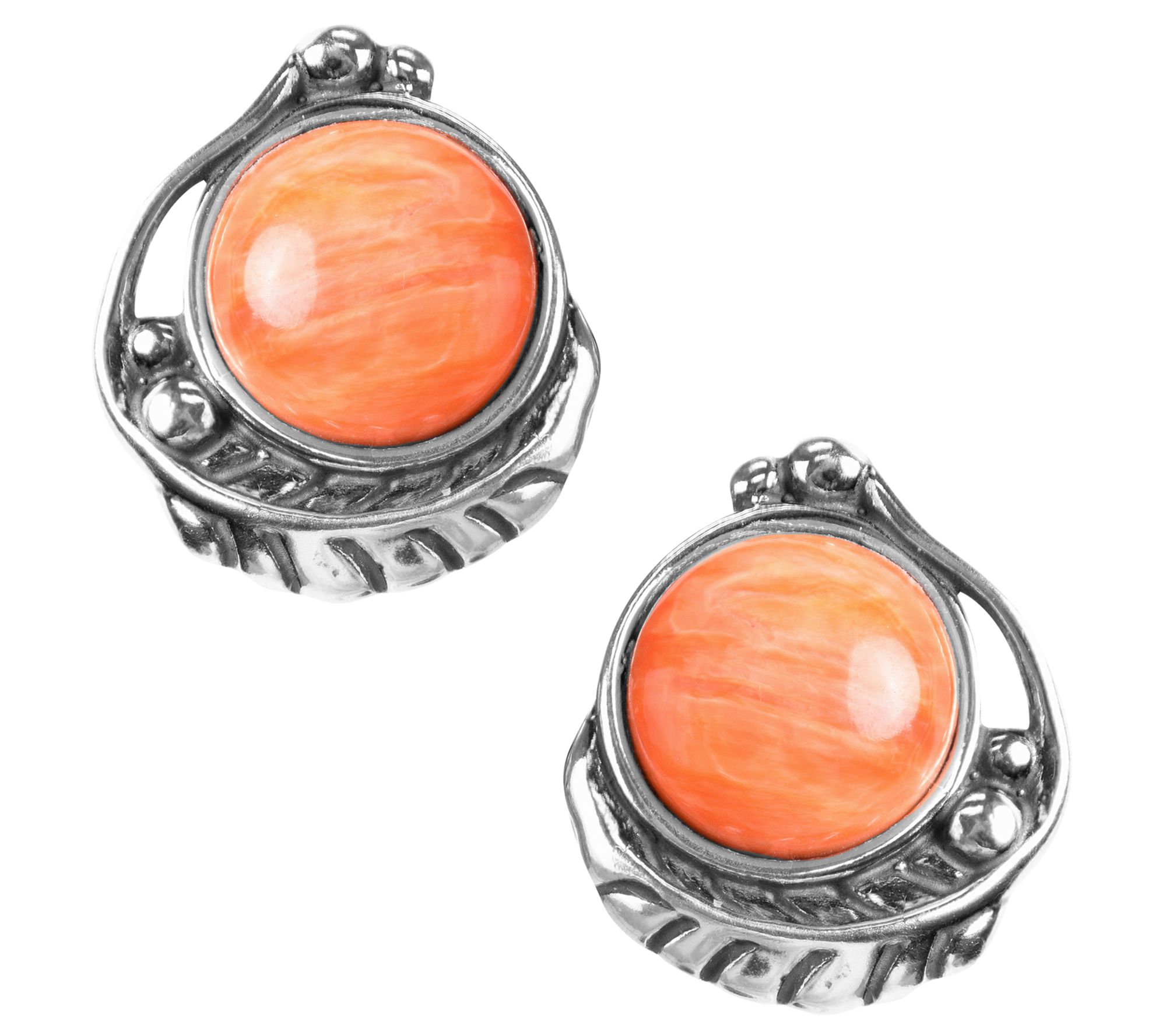 American West Classics Sterling Gemstone B utton Earrings