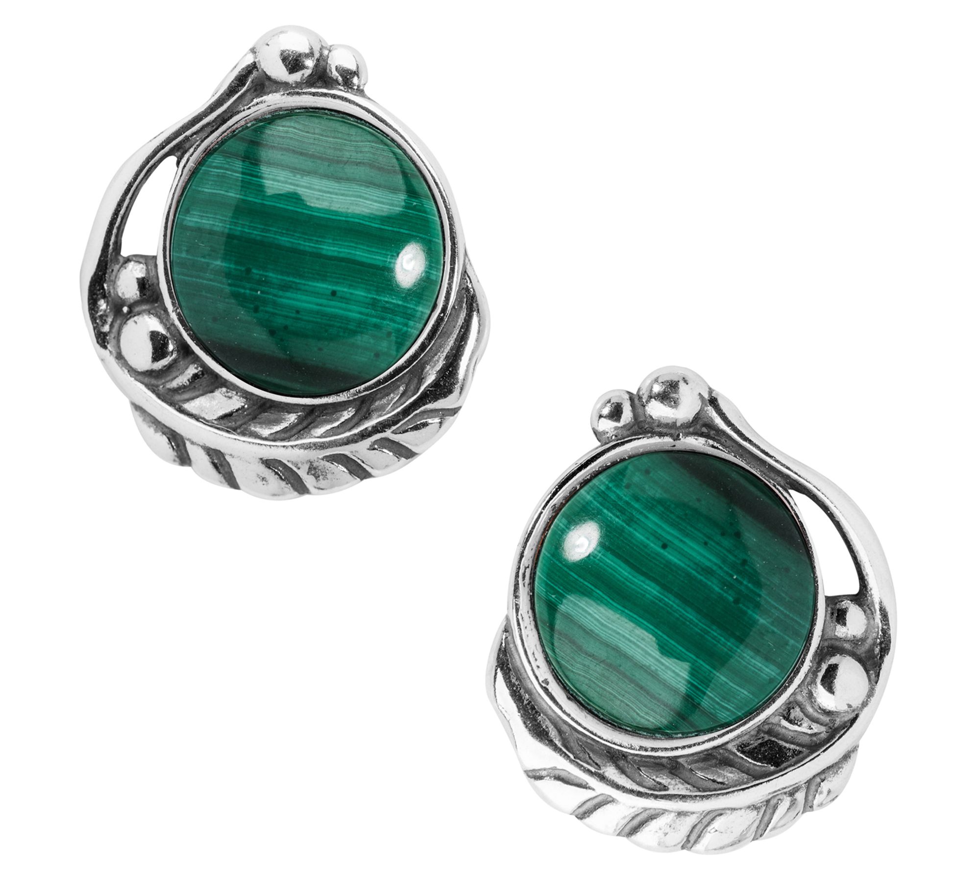 American West Classics Sterling Gemstone B utton Earrings