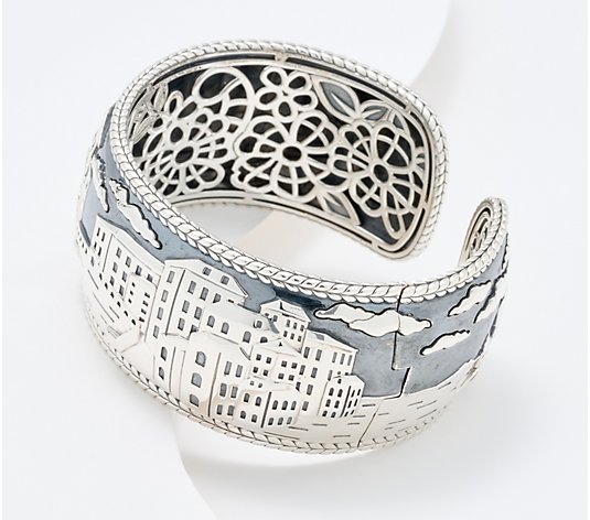 JAI Sterling Silver Italy Captured Moment Cuff, 78.0-90.0g