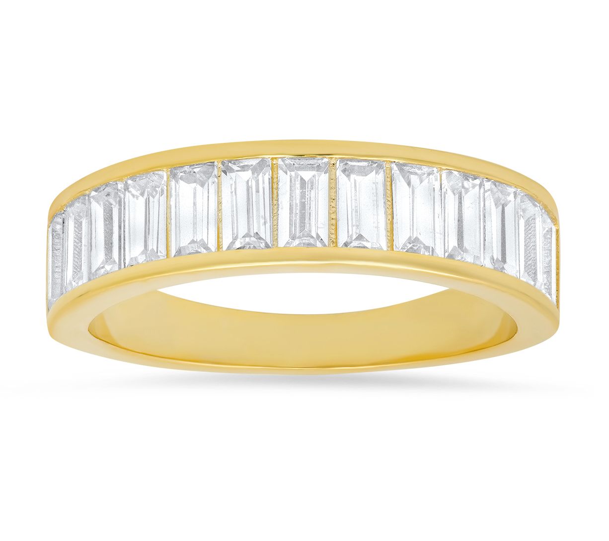 Sterling Silver 1.80 cttw Cubic Zirconia Baguette Band Ring
