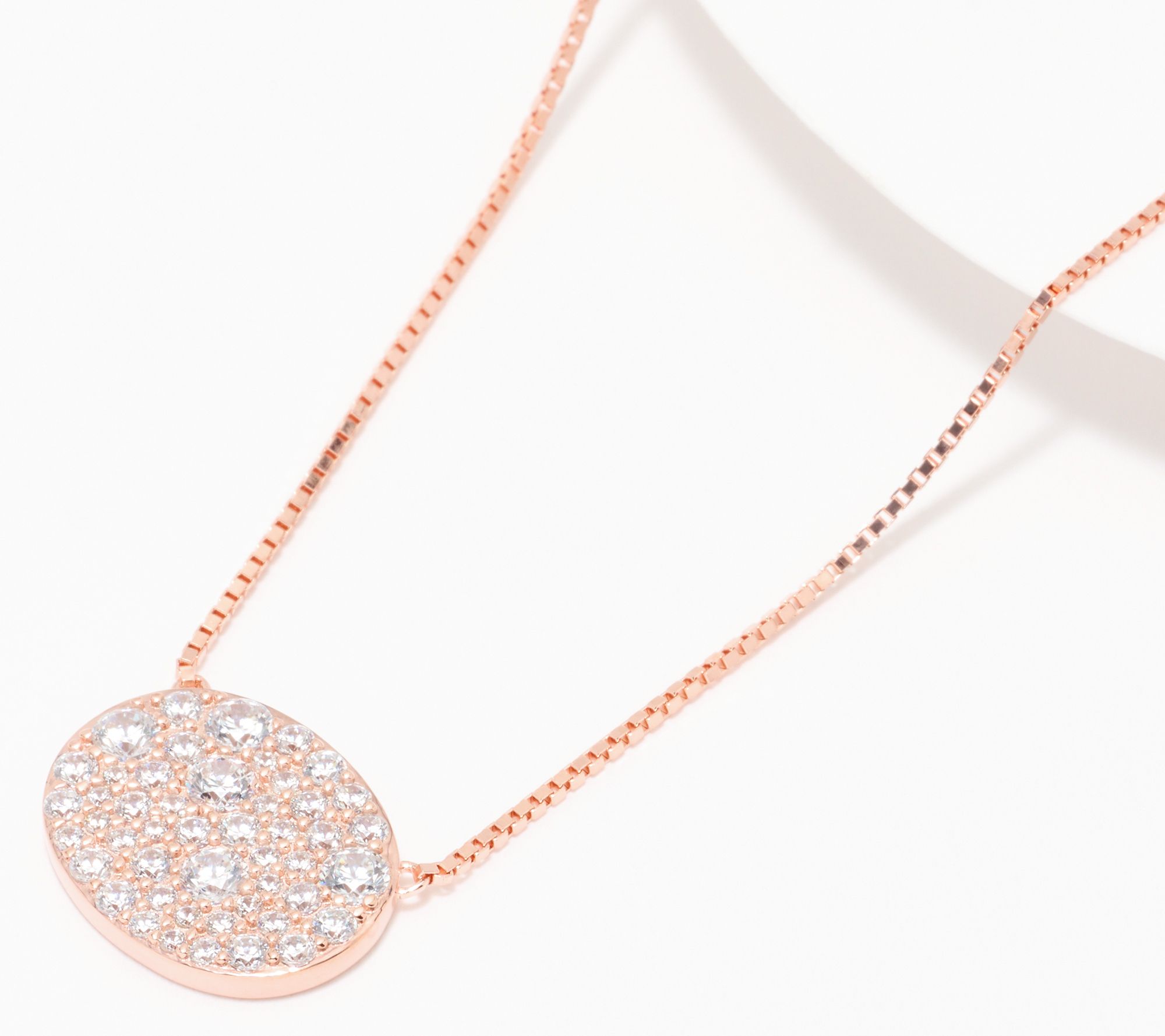 Diamonique x Kathy Levine Simplicity Oval Pendant with Chain, Sterl