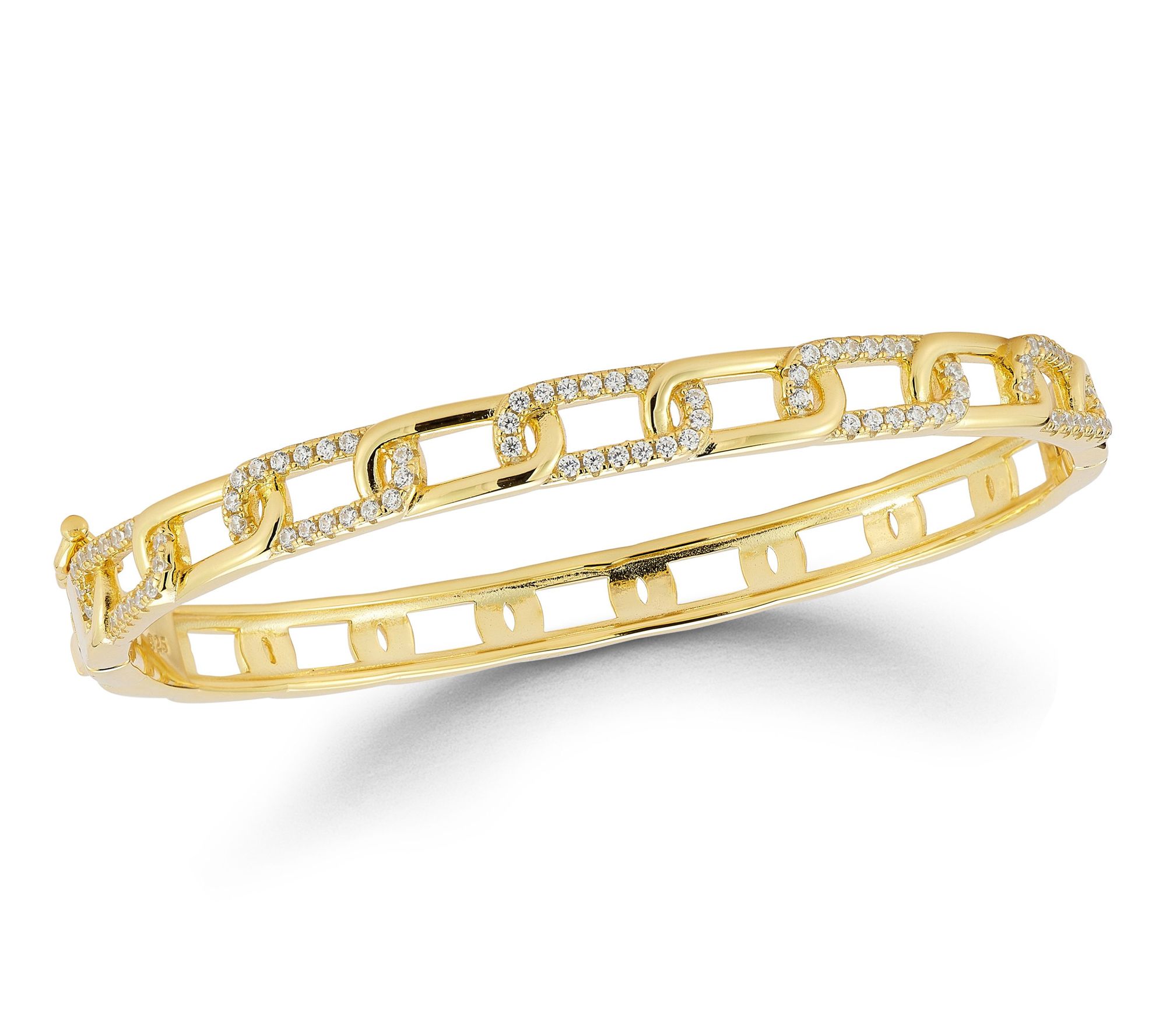Sterlina Silver Pave Chain Link Bangle, Sterling