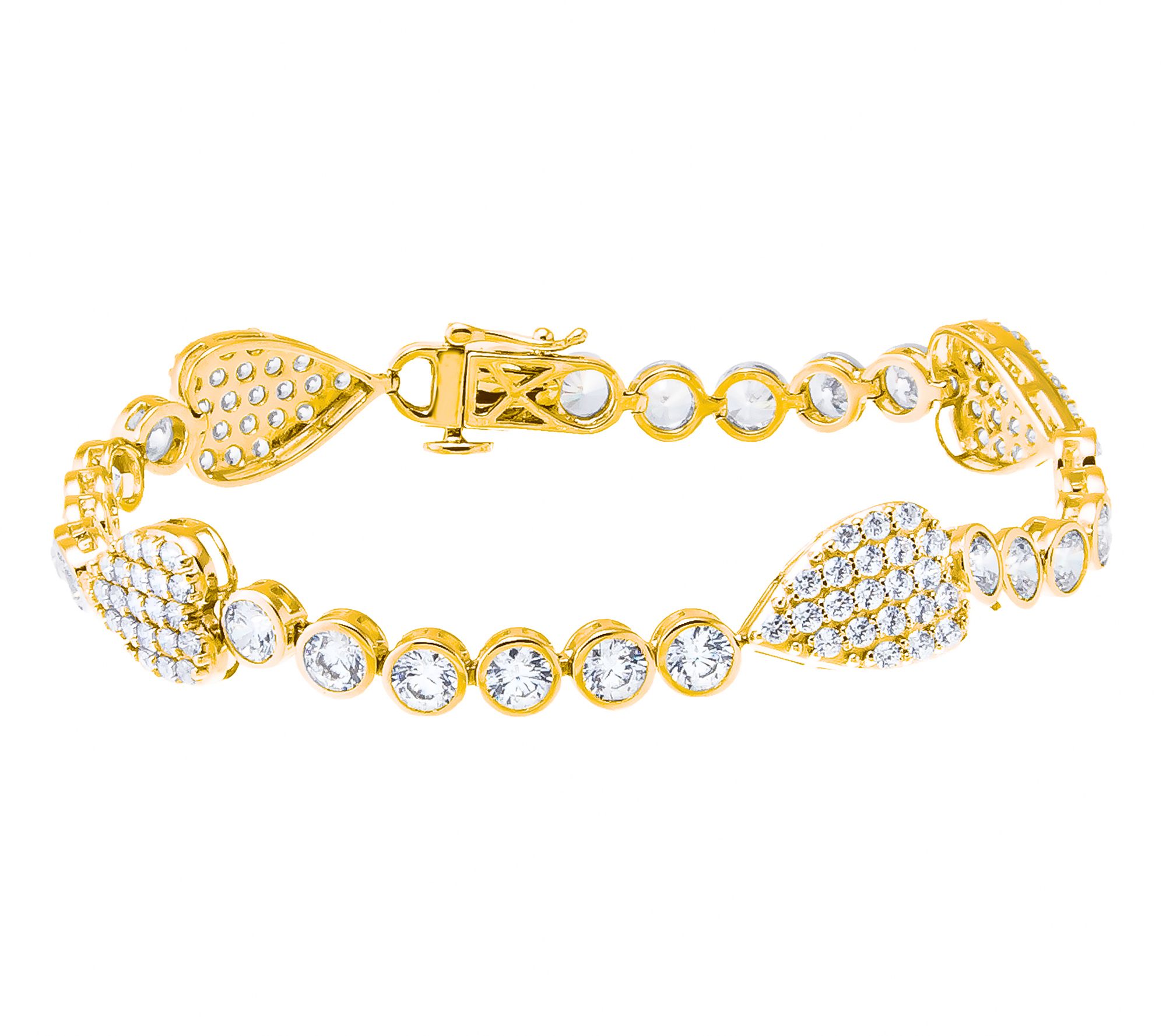 Diamonique x Jennifer Miller Pave Heart Bracelet, Sterling