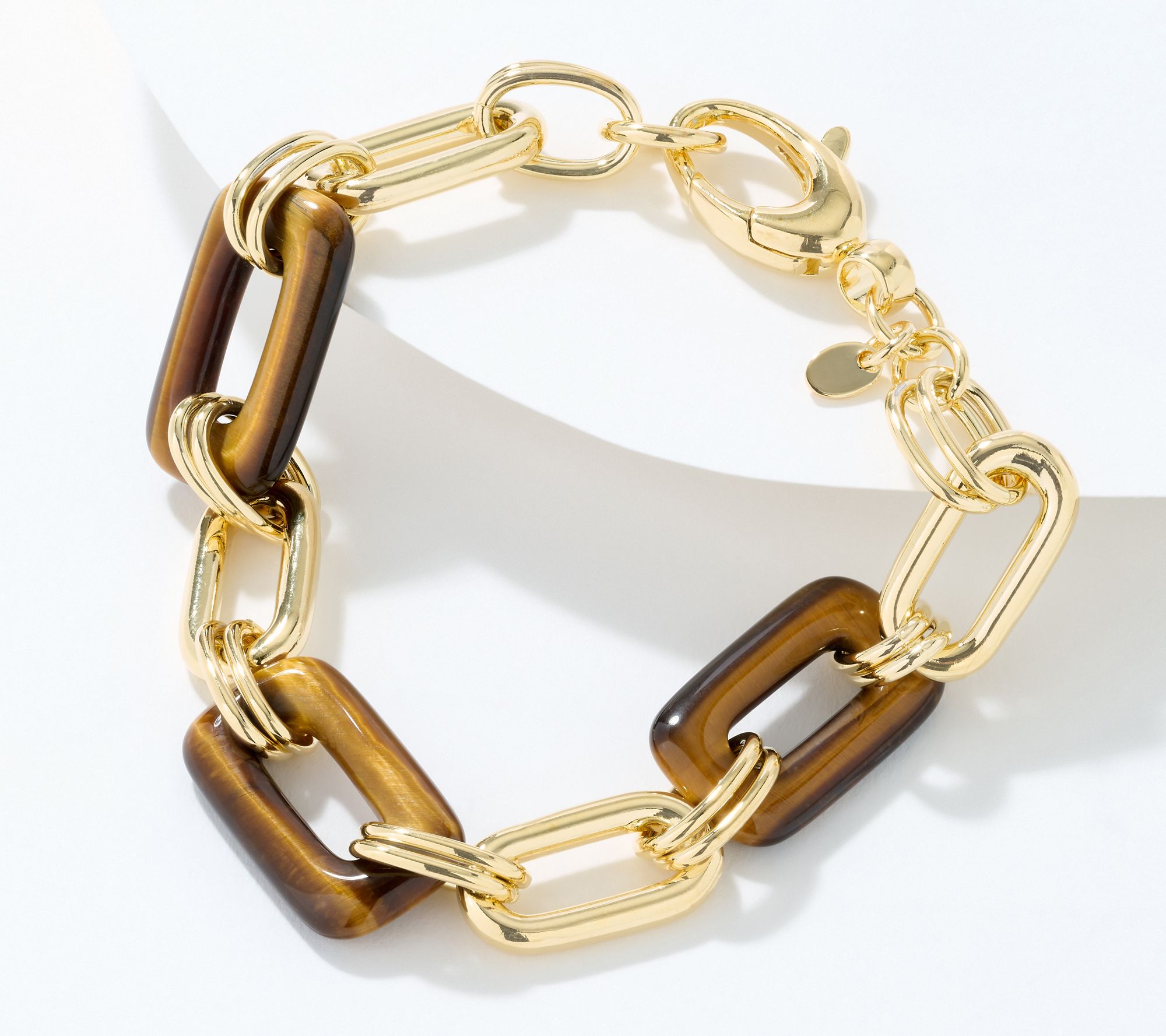 "As Is" David Markstein Bronze Elongate Oval Gemstone Bracelet