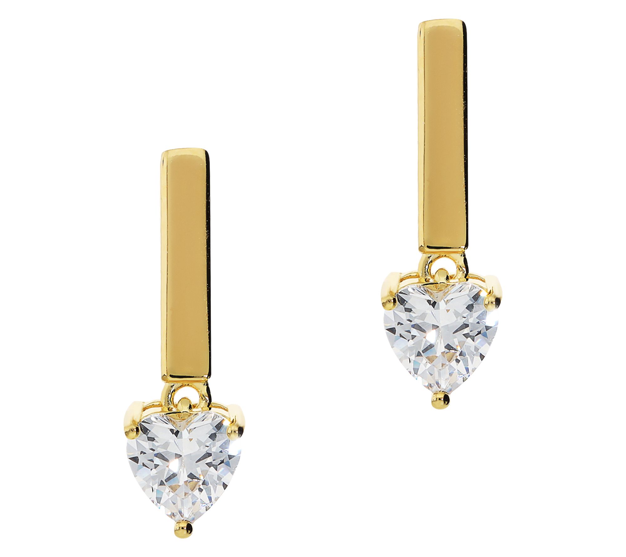 Diamonique 2.00 cttw Heart Cut Dangle Earrings,Sterling