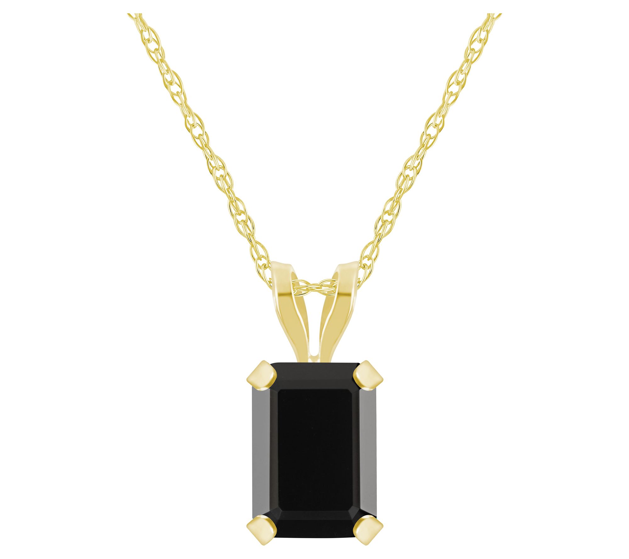 Affinity Gems Emerald Cut Gemstone Necklace, 10K Gold