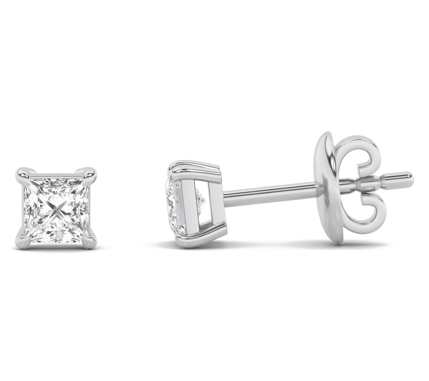  Fire Light 1.00 cttw Lab Grown Diamond Princess  Earrings, 14K