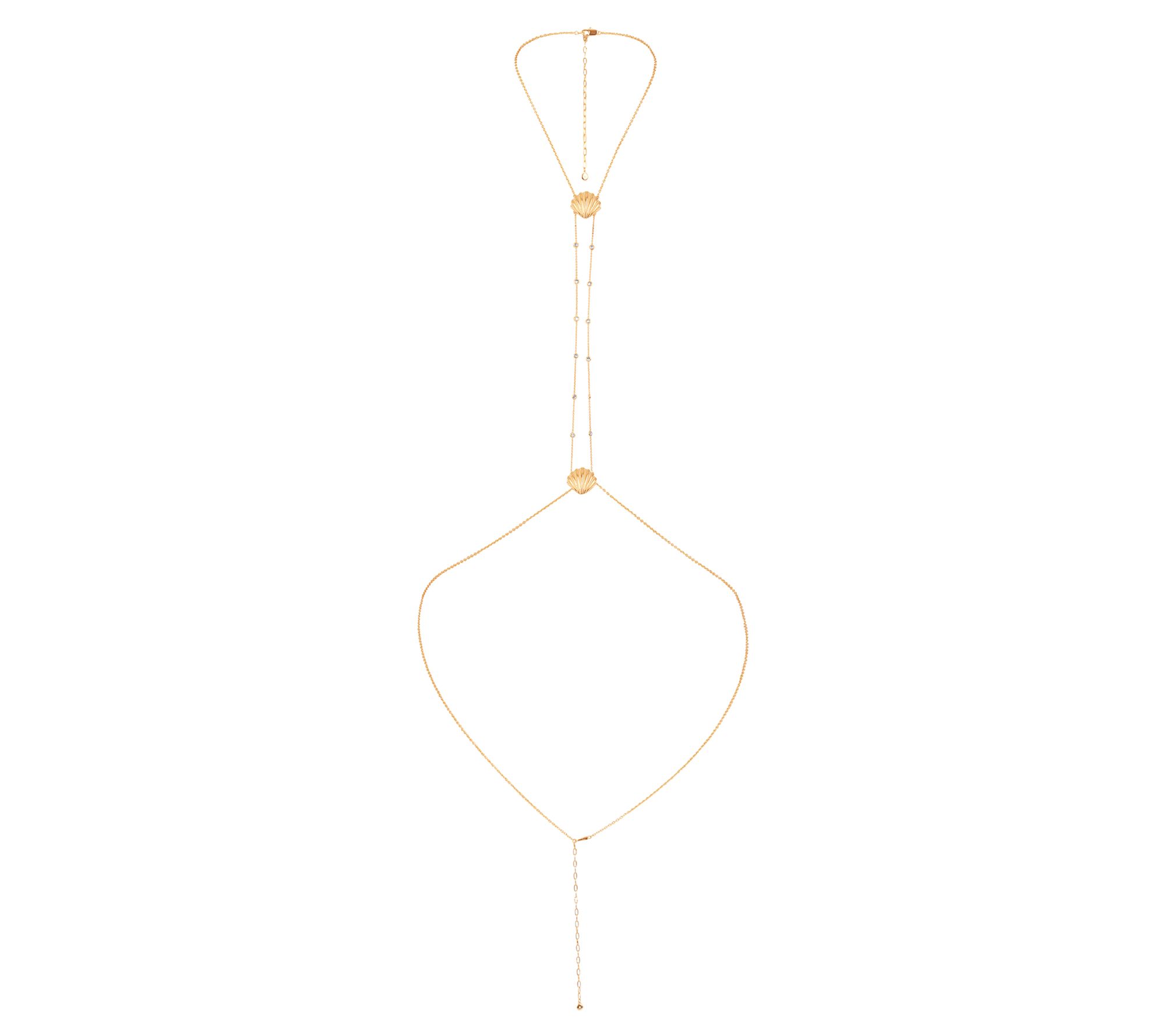 Ettika Scallop Sea Shell & Crystal Station BodyChain