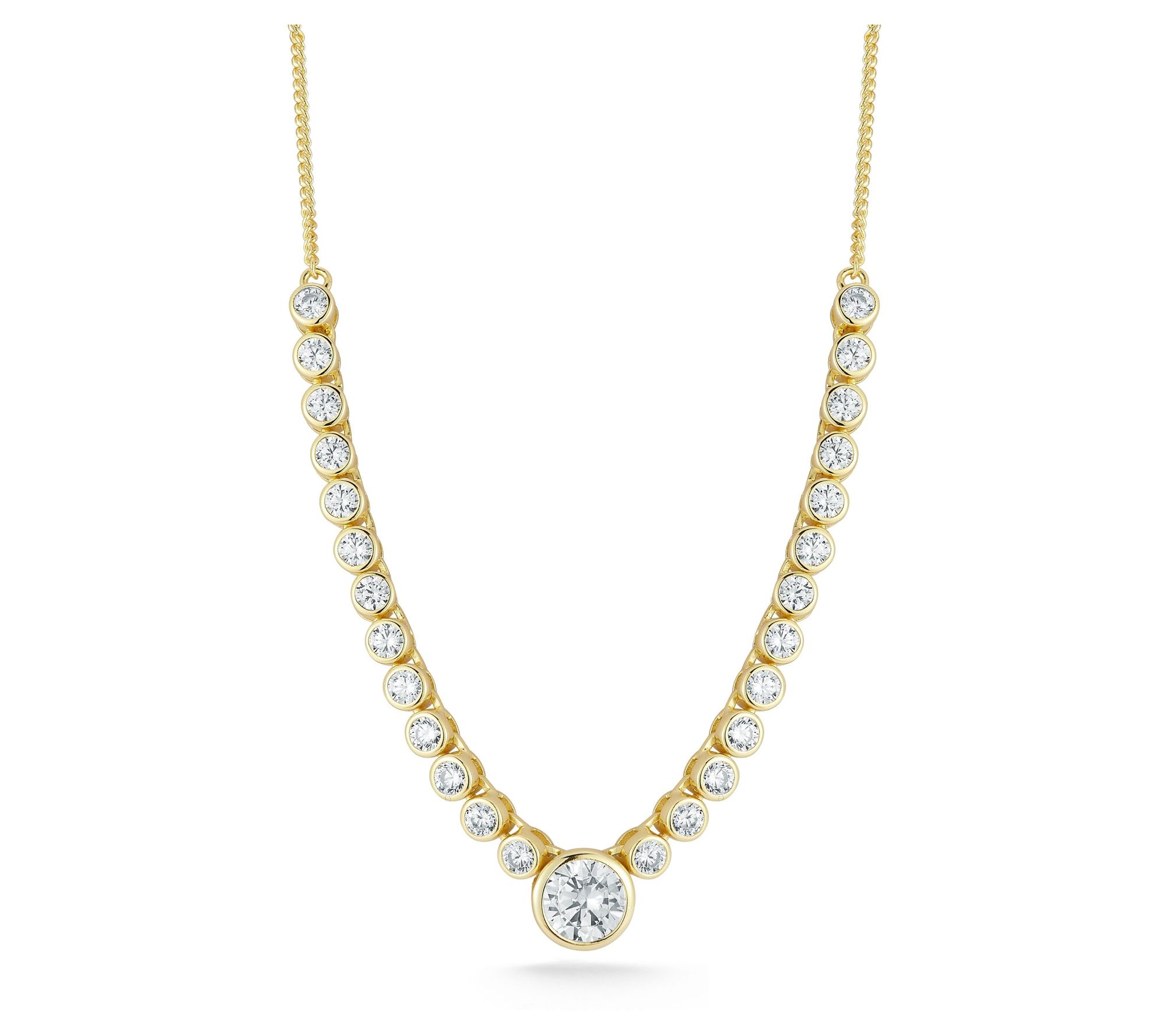 Rachel Zoe Round Cut Tennis Necklace, SterlingSilver