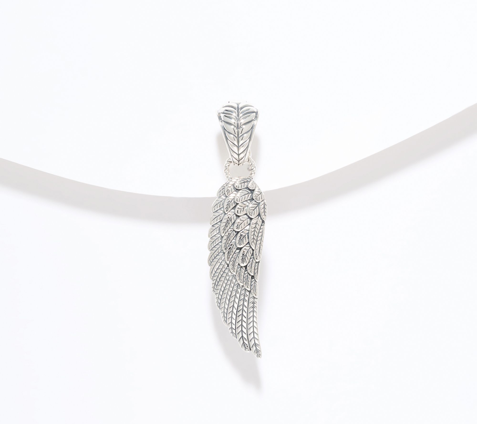 JAI Sterling Silver Carved Angel Wing Enhancer