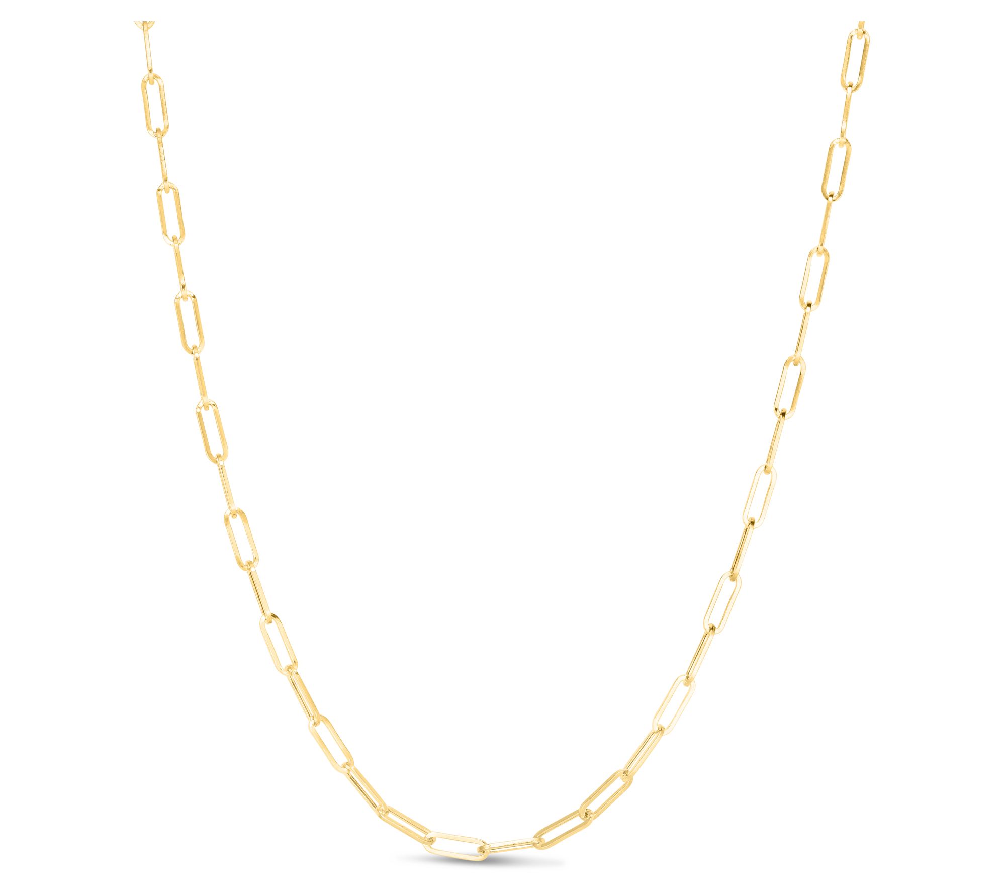 Paperclip Link 24" Necklace, 14K Gold