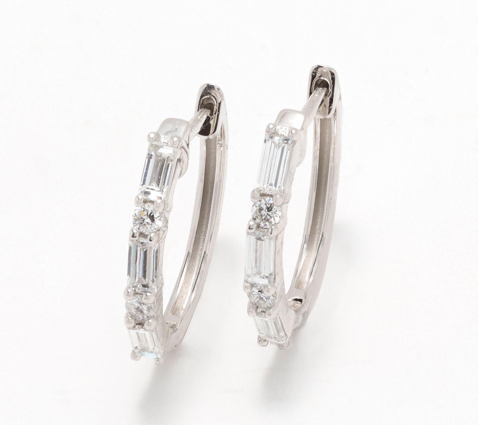 Fire Light Lab Grown Diamond .75 cttw Baguette Earring, Sterl