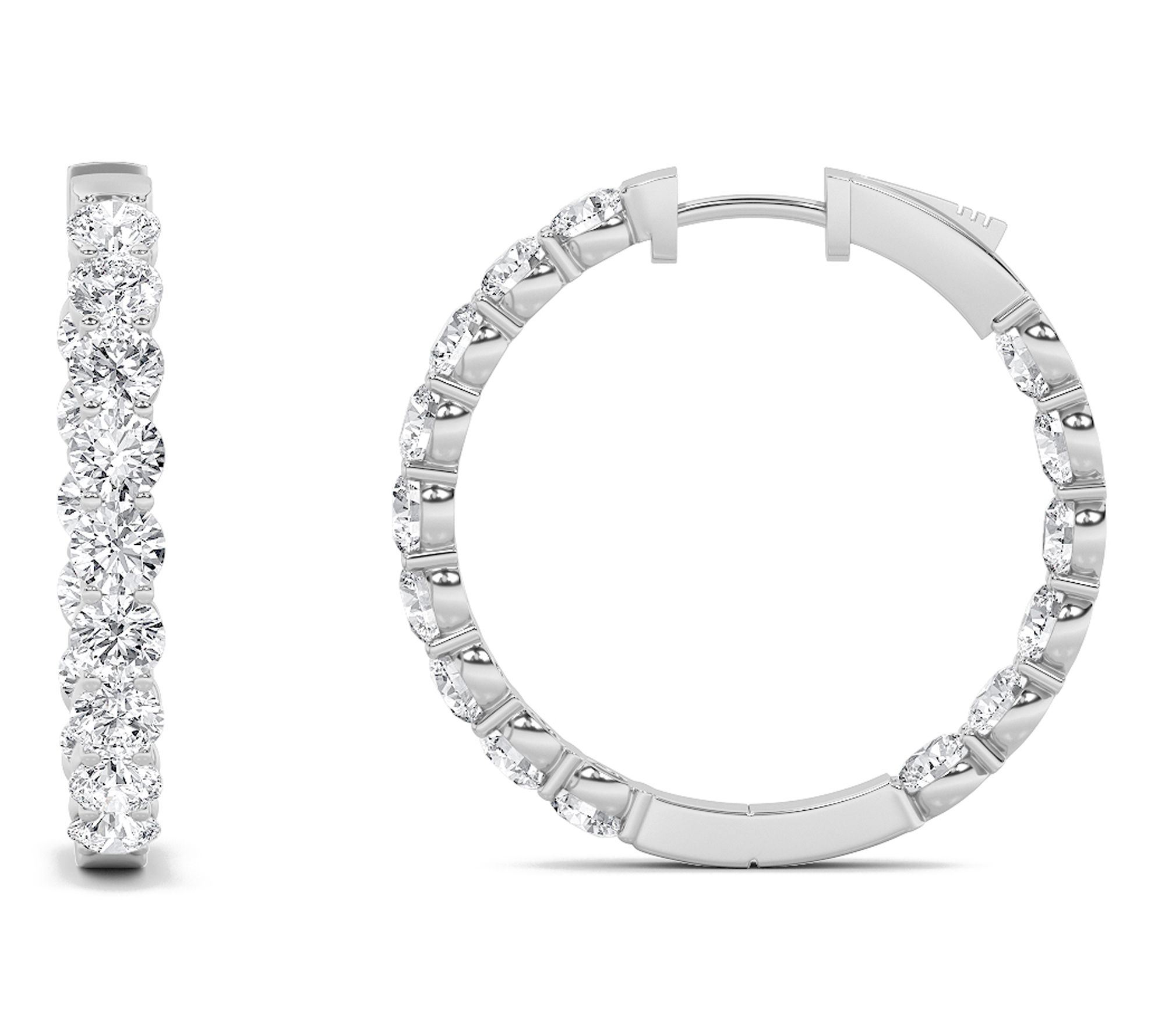 Fire Light 7.00 cttw Lab Grown Diamond Hoop Earrings, 14K