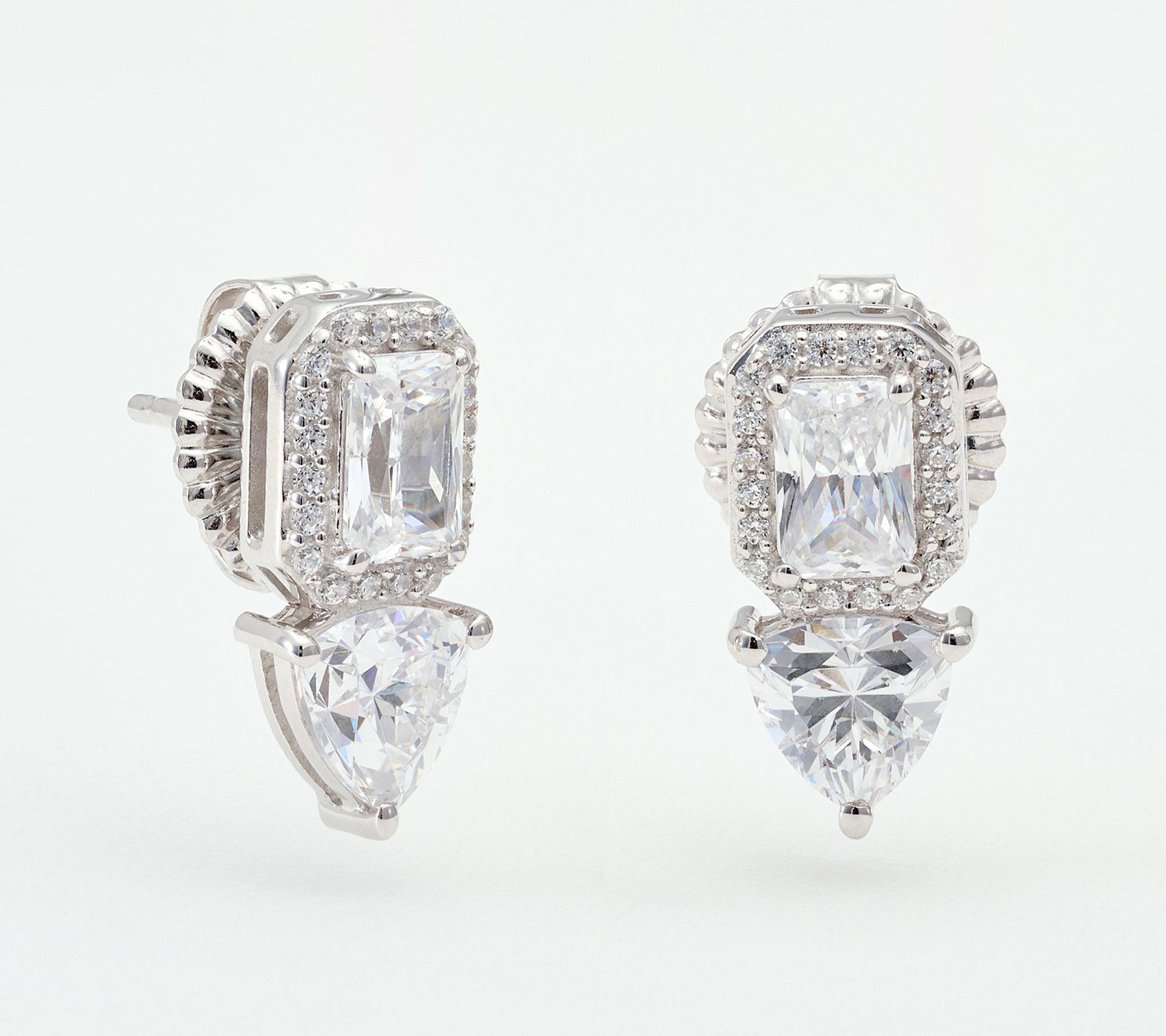 Diamonique x Kathy Levine Master Class Earrings, Sterling Silver