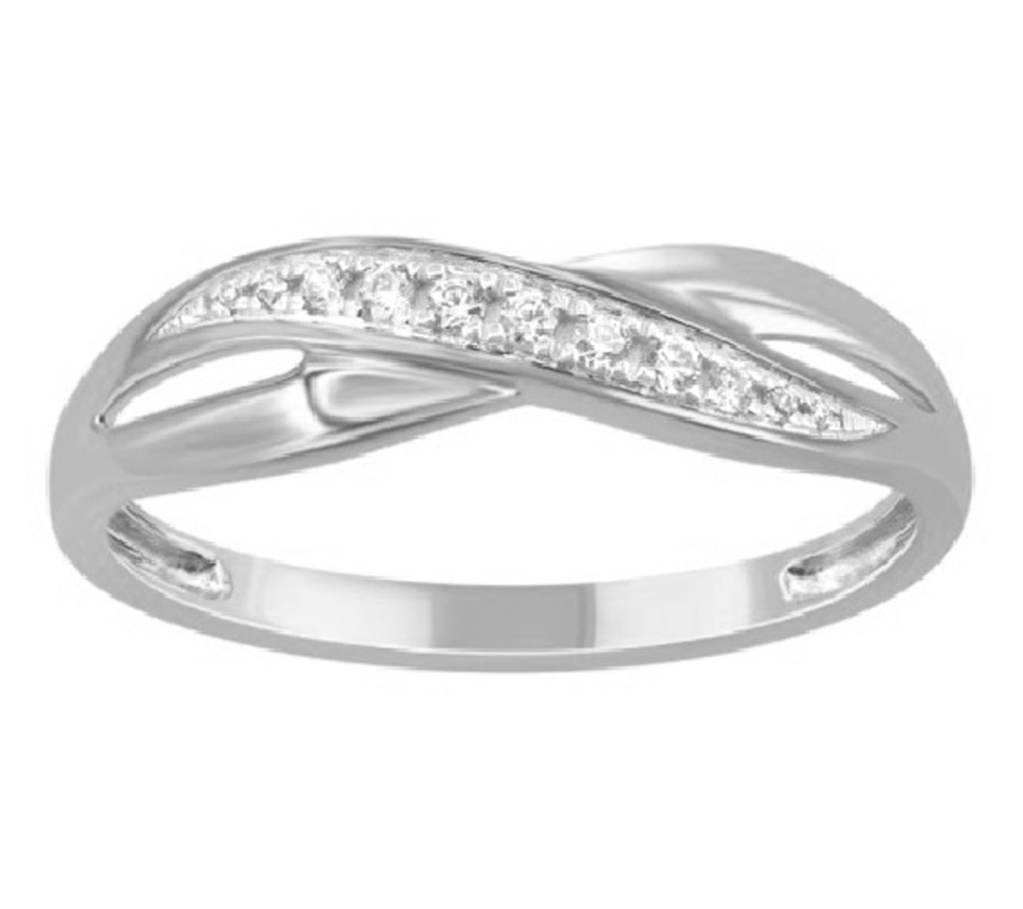 Accents By Affinity Crossover Diamond Band Ring, Sterling