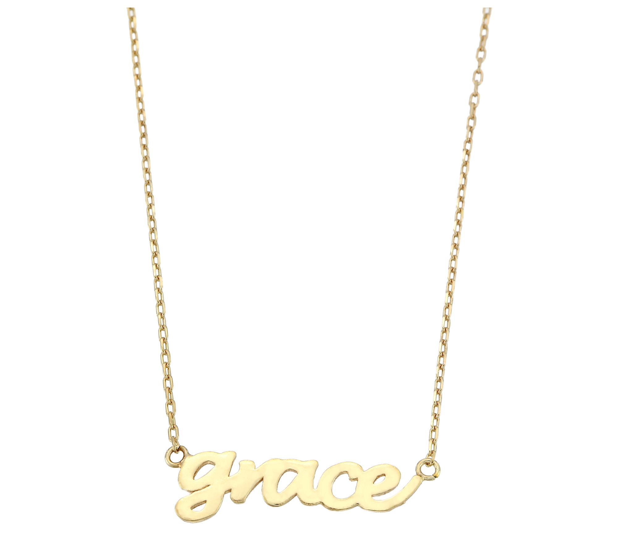 Silver Style  Hand Script Grace Necklace, Sterling