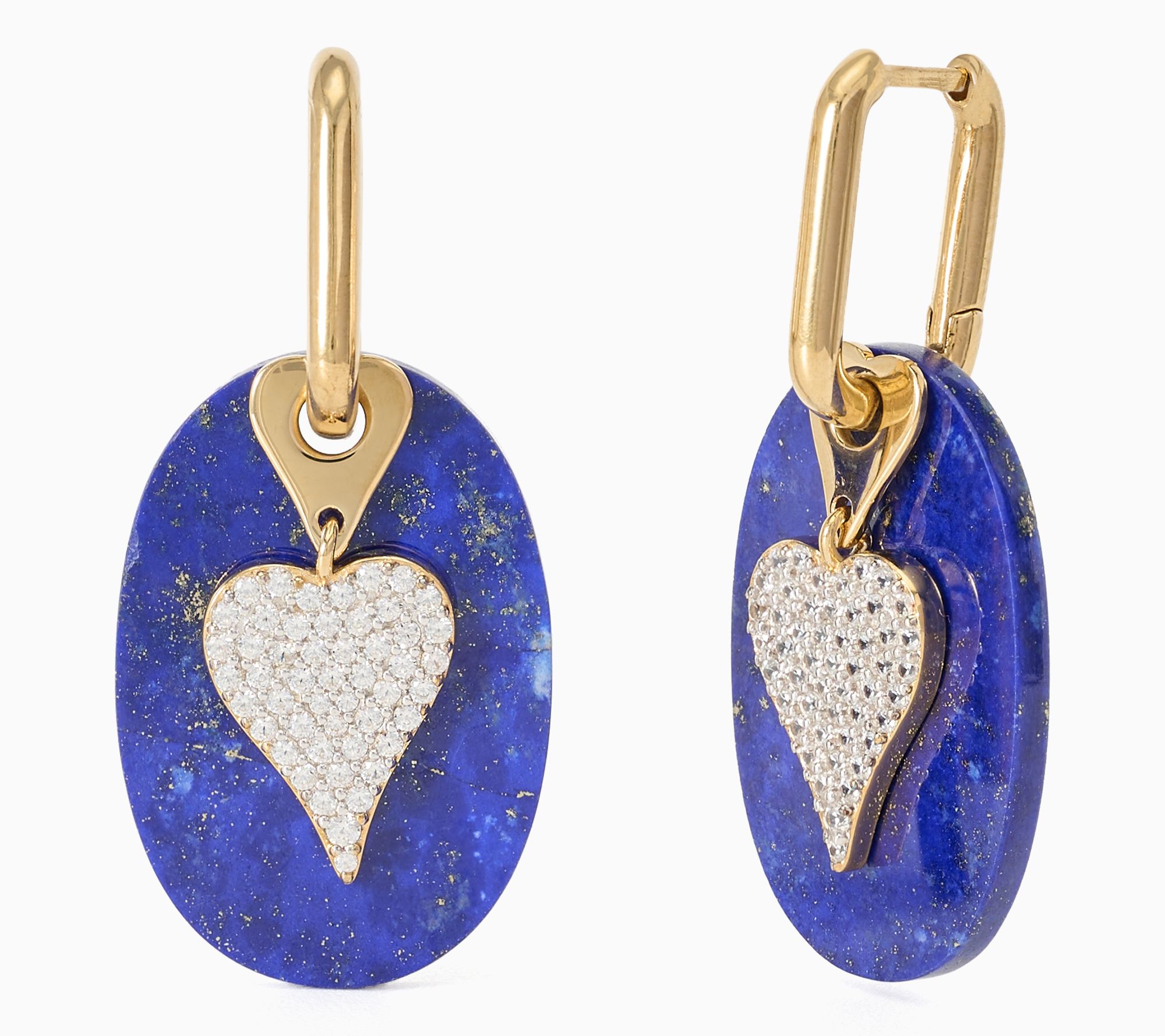 JEN by Jennfier Miller 4 in 1 Lapis Disc w/ Heart Earrings
