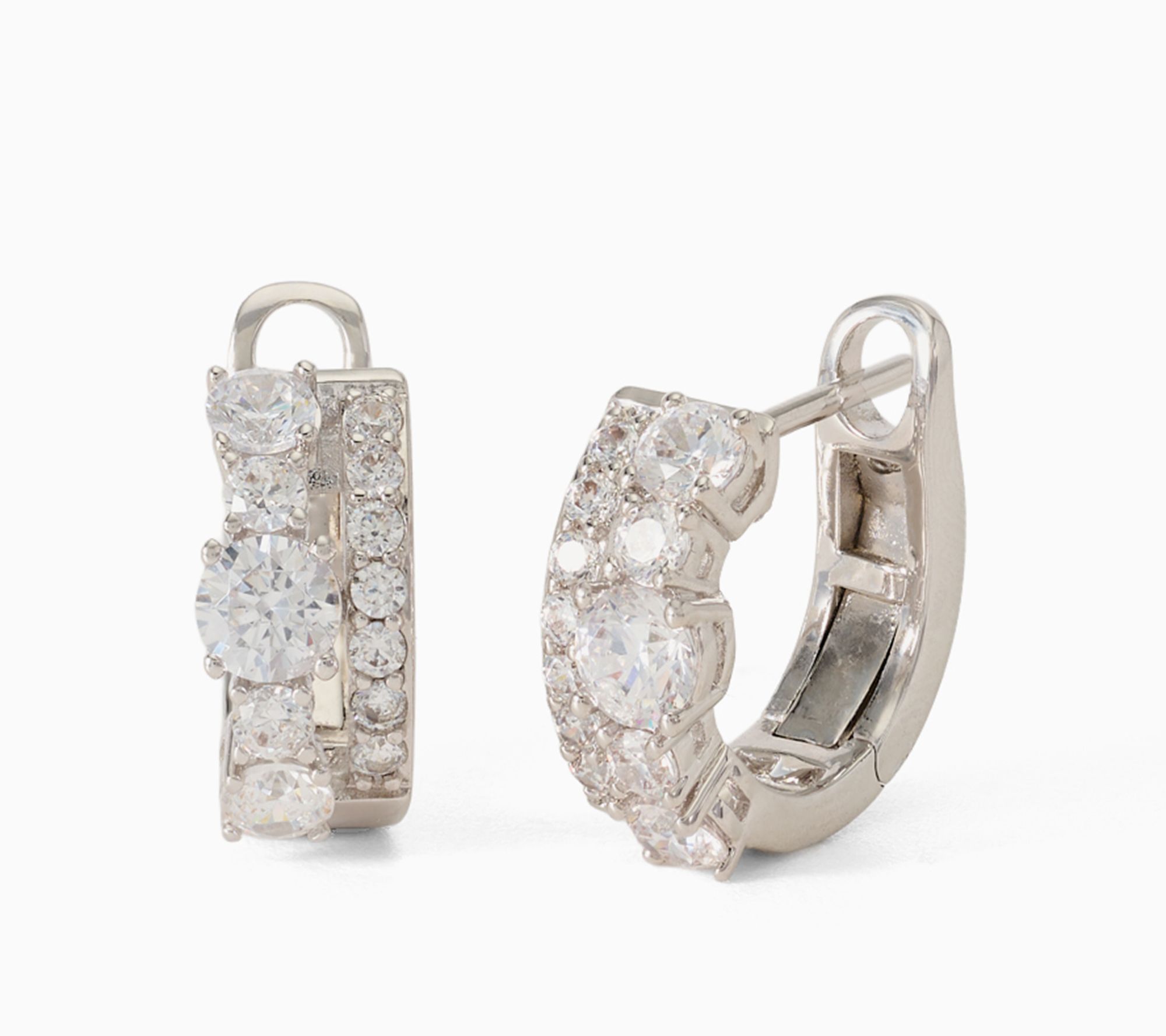 Diamonique x Kathy Levine Tres Chic Double Row Hoops, Bronze