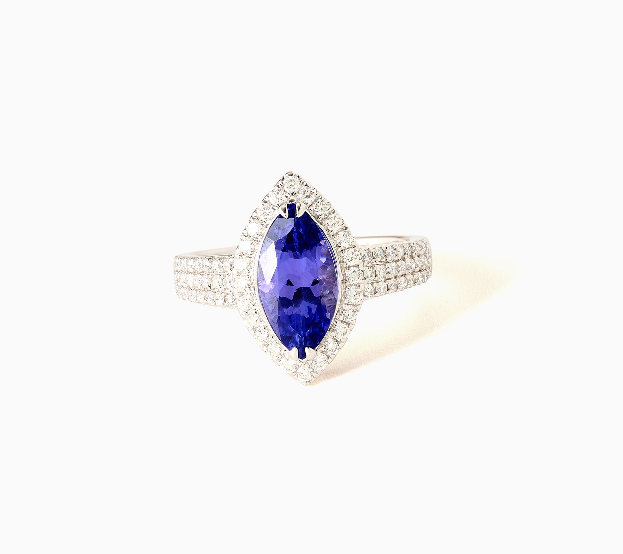 Pure Tanzanite by Jeff Moseley Marquise Cut Ring, 18K
