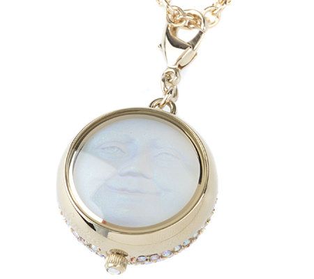 Kirks Folly Seaview Moon Pendant Watch with 32-1/4" Chain - QVC.com