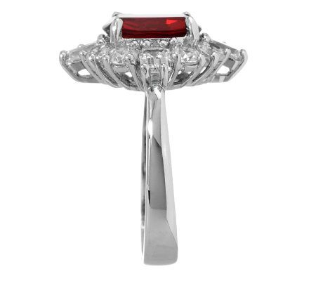 Smithsonian Simulated Thai Ruby & Diamond Ring - QVC.com