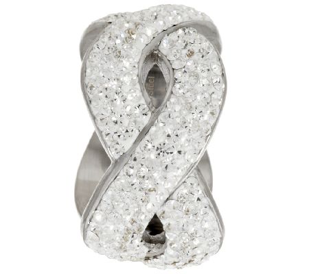 Stainless Steel Crystal Woven Design Eternity Ring - QVC.com