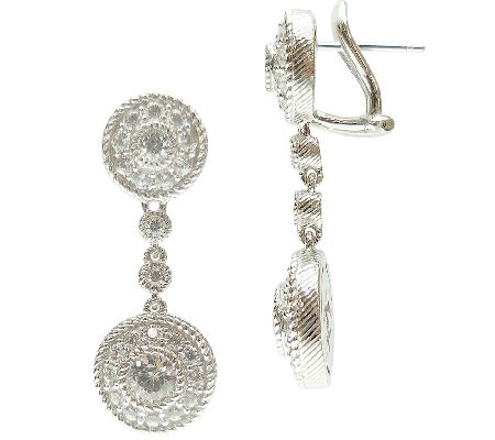 Judith Ripka Sterling Diamonique Round Drop Earrings — QVC.com