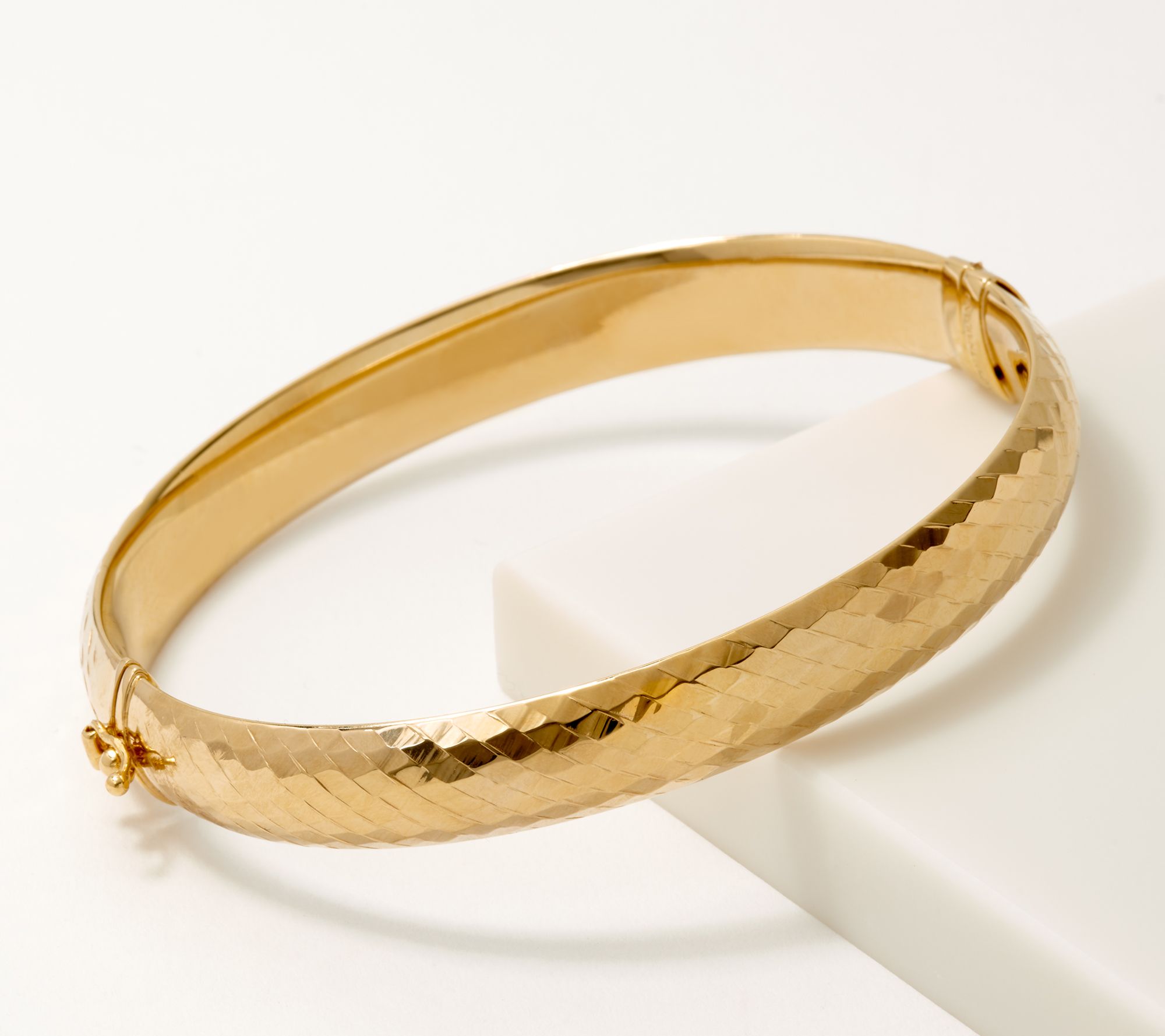QVC $450 Details about   Gold One 1K Gold Gemstone Bangle with Hinge 7-1/4" Fit Average