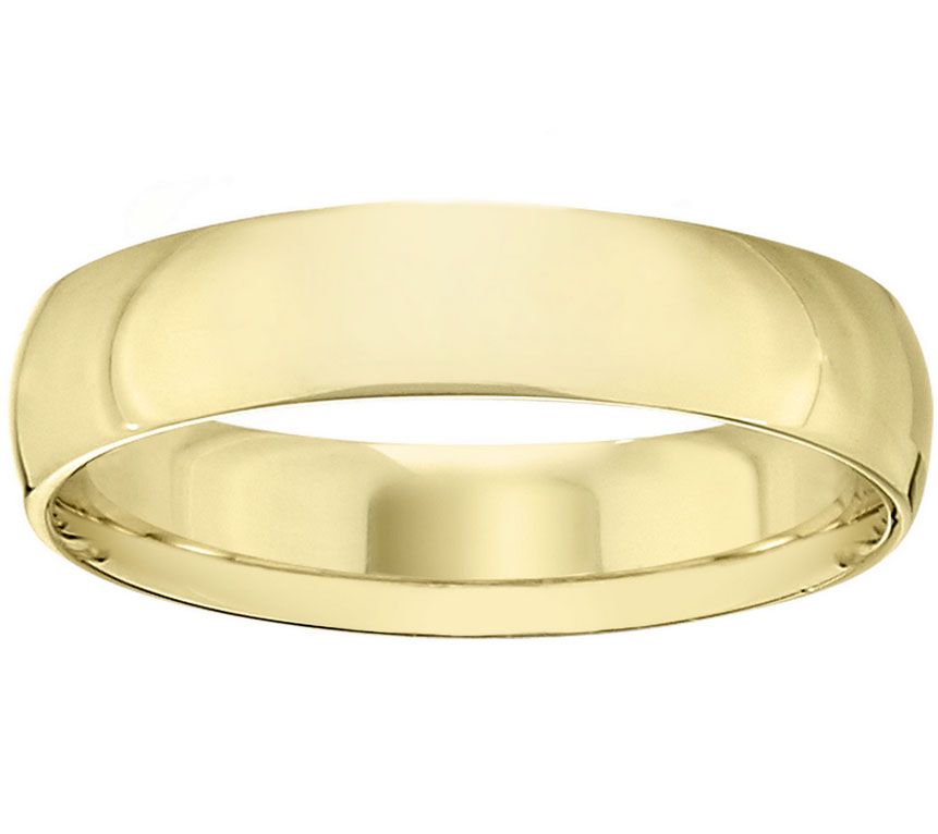 Women's 18K Yellow Gold 5mm Half-Round WeddingBand