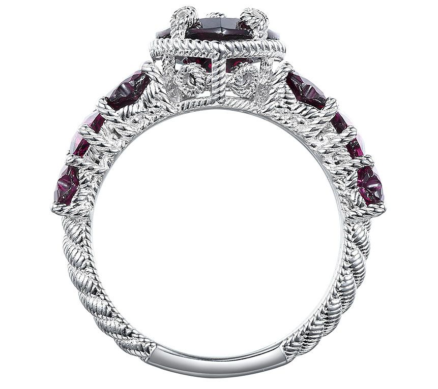 Judith Ripka Sterling 4.00 cttw Rose Blush Garnet Heart Ring - QVC.com