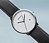 Bering Unisex White Dial Leather Strap Watch, 1 of 5