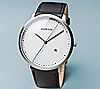 Bering Unisex White Dial Leather Strap Watch, 3 of 5