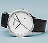 Bering Unisex White Dial Leather Strap Watch, 4 of 5